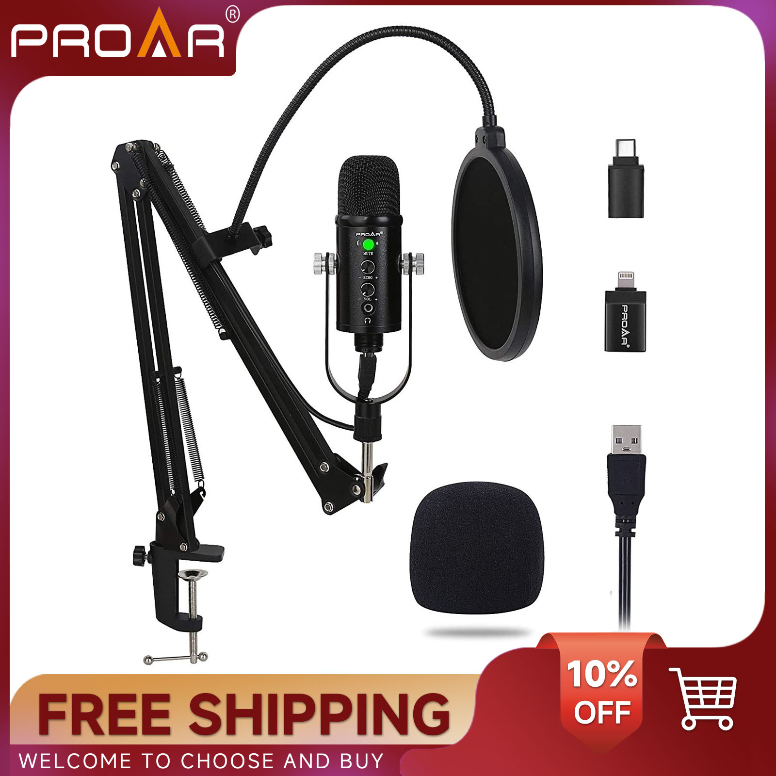 Pc Gaming Youtuber - Microfone condensador usb bm86, pc, jogos,