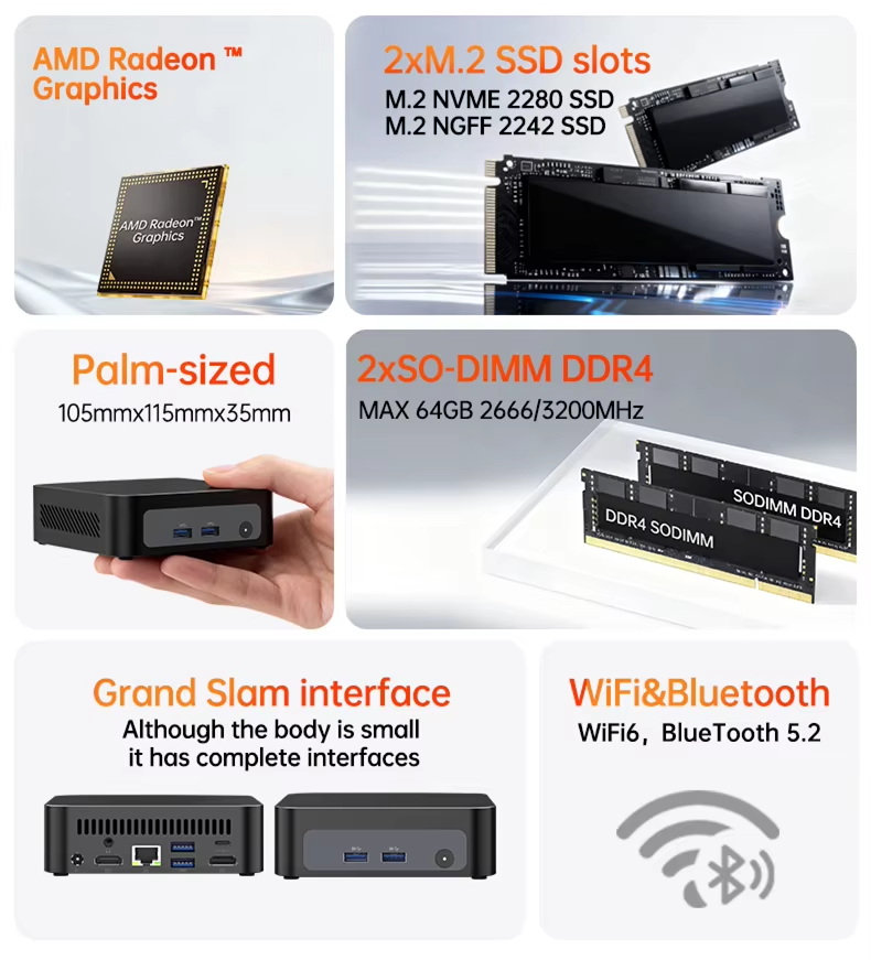 Mini PC Portátil AMD Ryzen 3 5 - Pc Unit For Gaming avaliação e preço