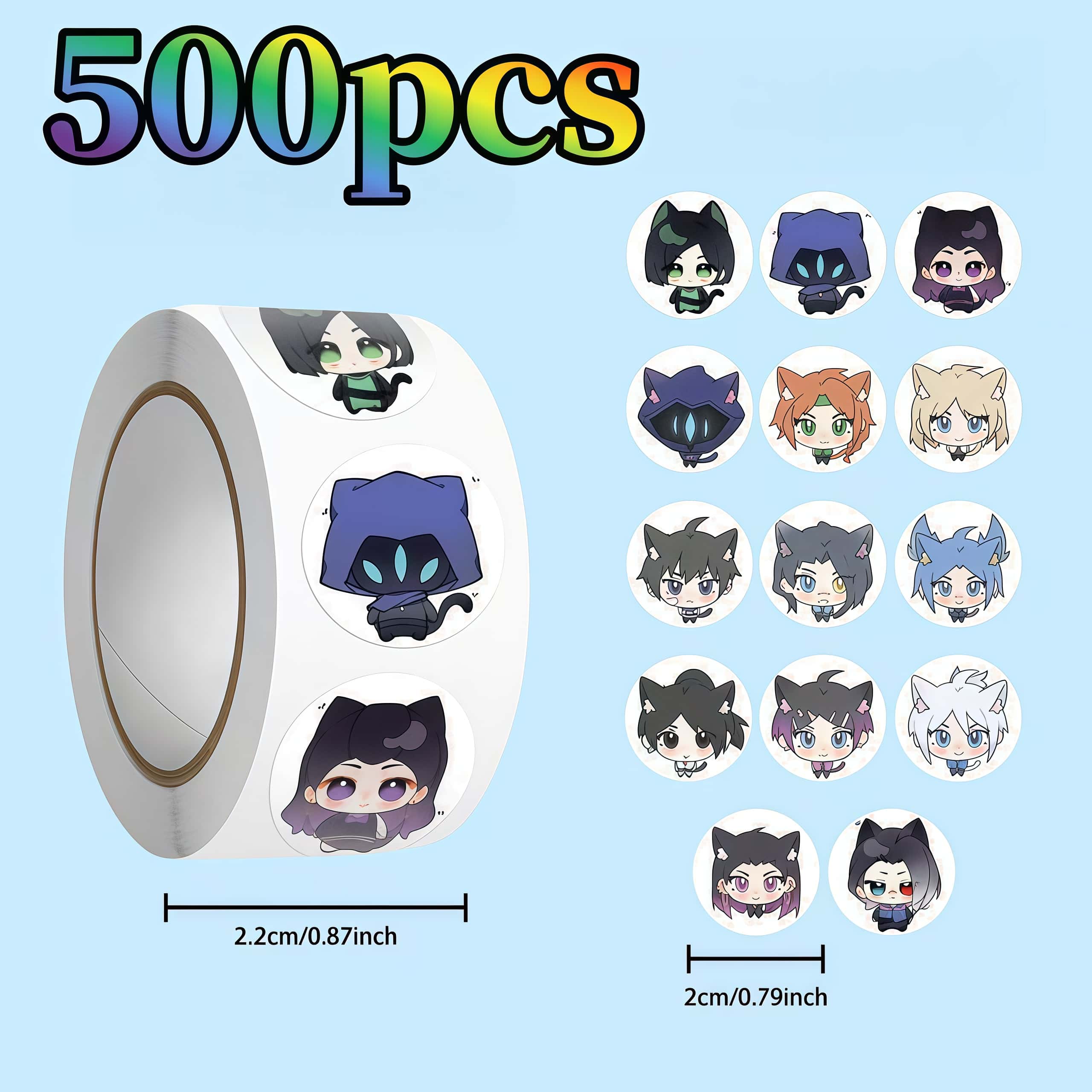 500 Adesivos Redondos Chibi Or - Pc Gaming Valorant avaliação e preço