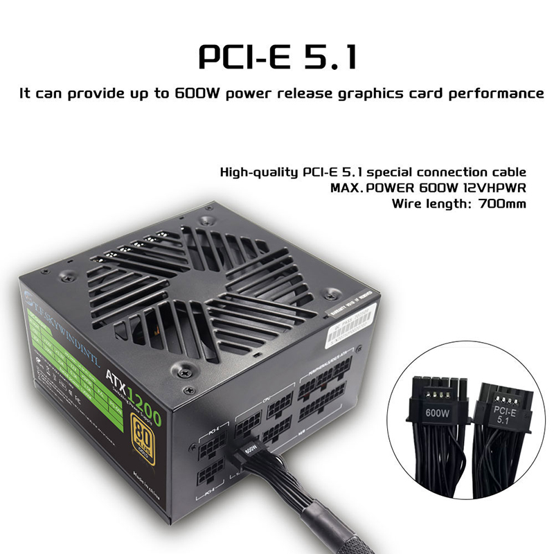 PCIE 5.0 1200W Fonte de alimen - Pc Gaming Watt avaliação e preço