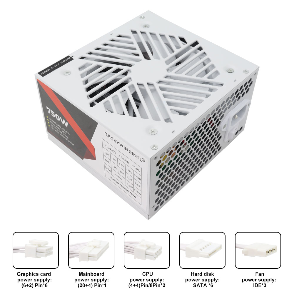 Fonte de alimentação branca pa - Pc Gaming Watt avaliação e preço