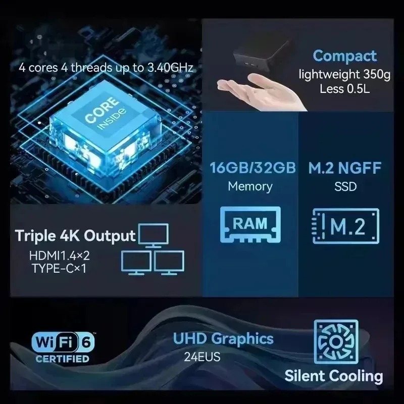 Novo Mini PC Portátil de Alto  - Pc Gaming Intel avaliação e preço